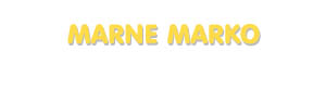 Der Vorname Marne Marko